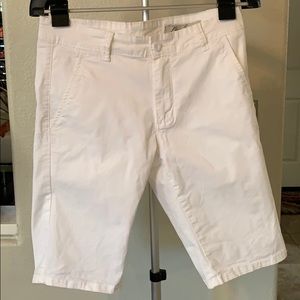 Men’s white shorts.